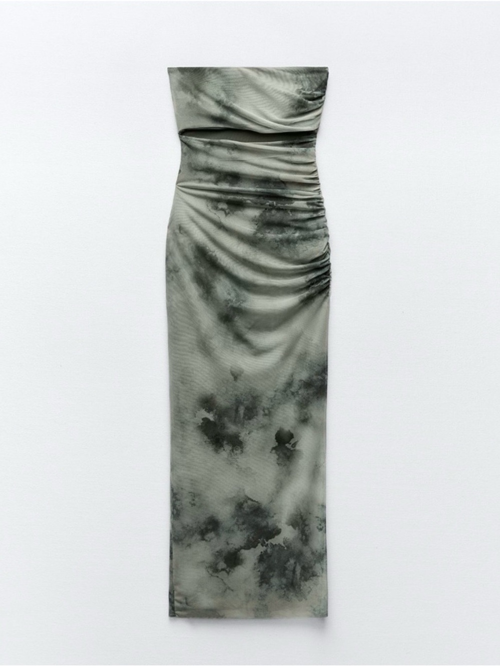 #24 Zara Strapless Cut Out Tulle Midi Dress Size L - Picture 6 of 12